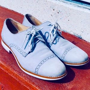 Cole Haan Grand Oxford Cap Toe Blue Suede Shoes